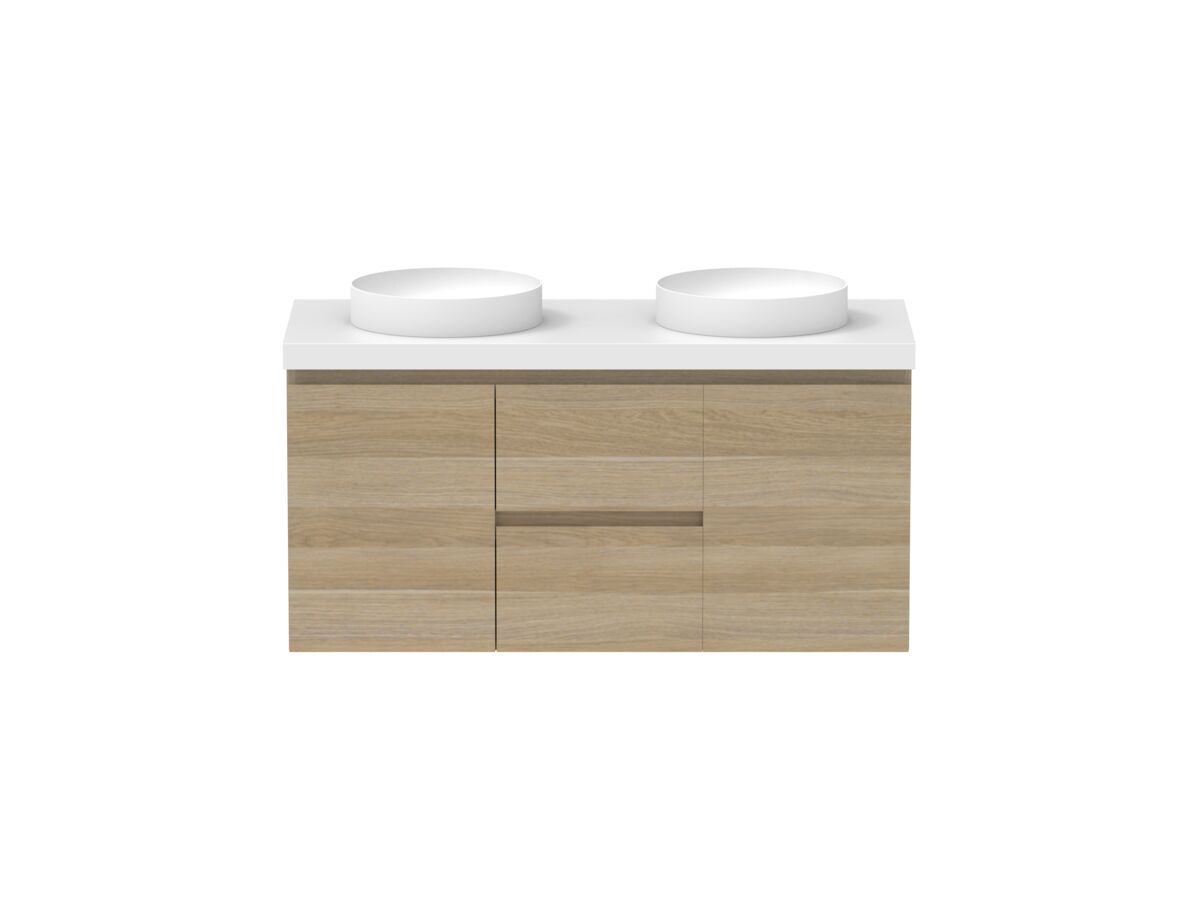 Hero - Posh Domaine 1200mm Wall Hung Vanity Unit Conventional Double Bowl 50mm Top