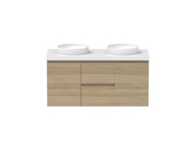 Hero - Posh Domaine 1200mm Wall Hung Vanity Unit Conventional Double Bowl 50mm Top