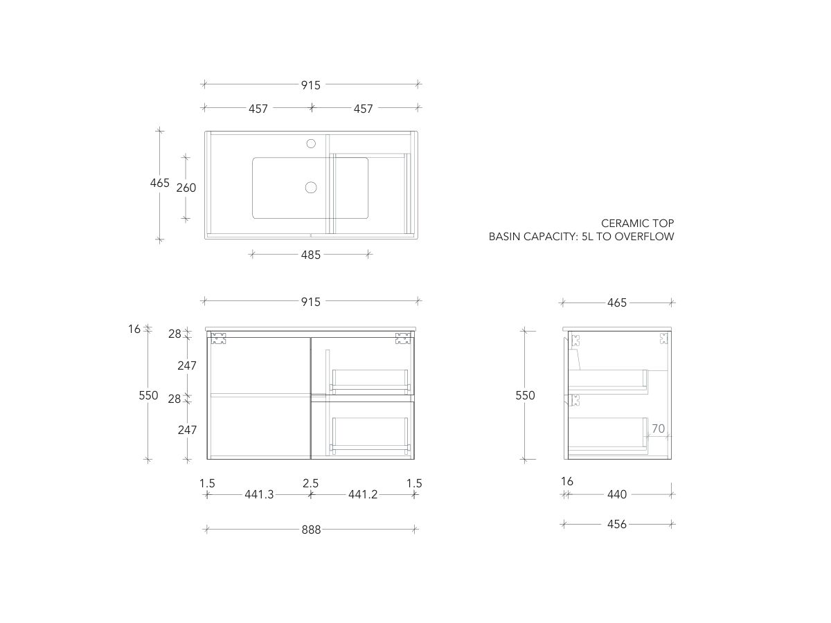 Posh Domaine Conventional 900 Wall Hung Ceramic
