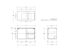 Posh Domaine Conventional 900 Wall Hung Ceramic