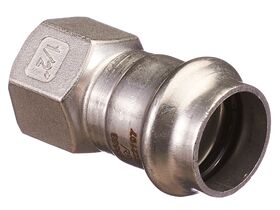 >B< Press Stainless Steel Female Straight Connector 22mm x 1/2"
