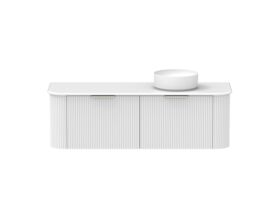 Supporting Image - Kado Neue Fluted Double Curve All Drawer 1500 Wall Hung Vanity with Right Hand Basin 20mm Ultra White