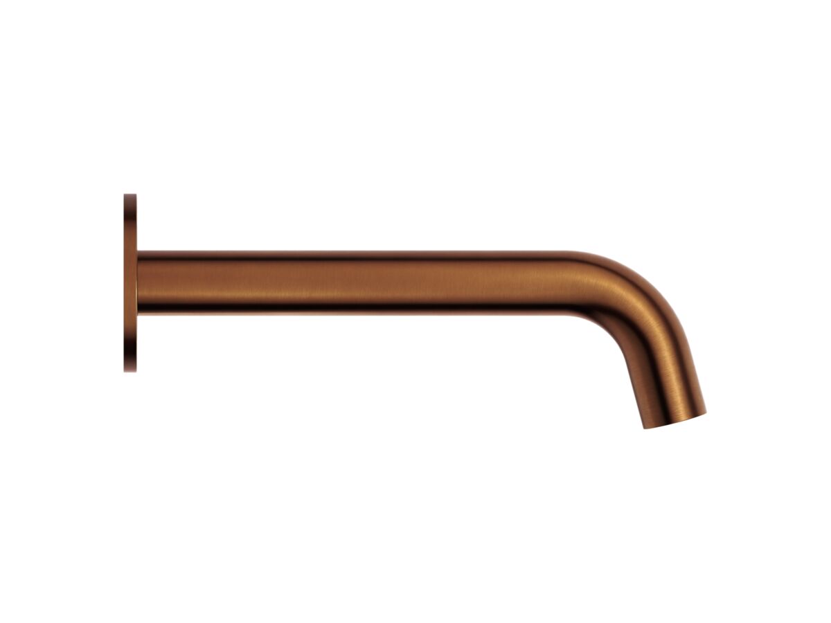 Supporting Image - Mizu Drift Wall Basin/Bath Outlet Curve Spout 200mm Brushed Bronze (6 Star) Lead Free - Side
