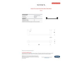 Specification Sheet - Sussex Pure Guest Towel Rail 300mm Matte Black