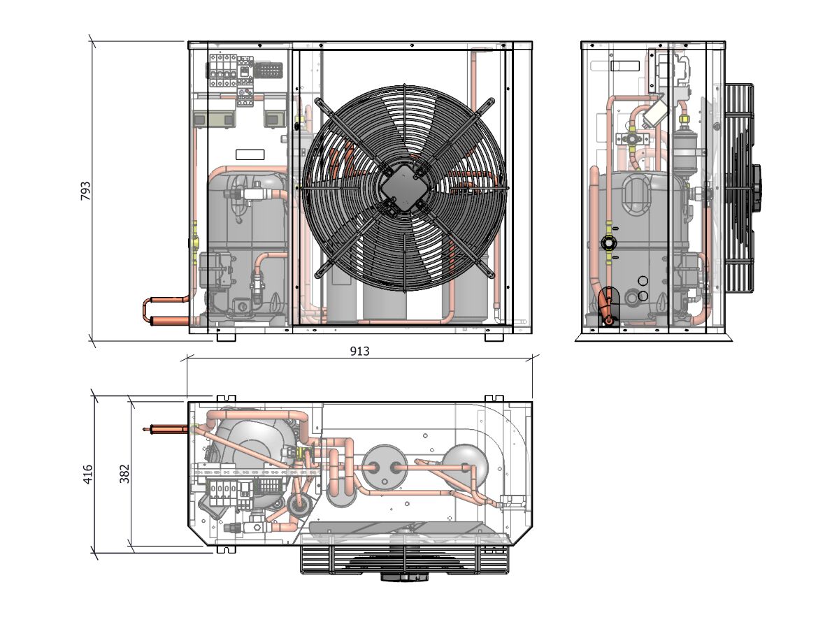 Tecumseh Compac Condensing Unit R404A PAC2513Z 3 Phase