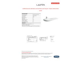 Specification Sheet - LAUFEN Alessi One Wall Basin Left Hand Basin with Fixing Kit 1 Taphole 1200mm White