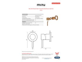 Specification Sheet - Mizu Drift Shower Mixer Trimset Brushed Bronze Lead Free