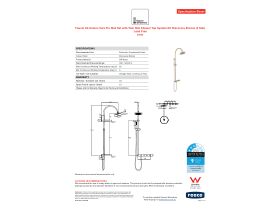 Specification Sheet - Faucet Strommen Vara Fin Wall Set with Twin Rail Shower Tap System Kit Discovery Bronze (3 Star) Lead Free