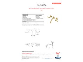 Specification Sheet - Sussex Oria Wall Bath Set 165mm PVD Brushed Gold Lead Free