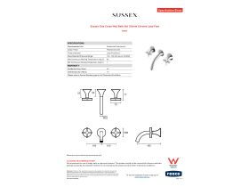 Specification Sheet - Sussex Oria Cross Wall Bath Set 165mm Chrome Lead Free