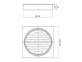Mizu Drift Brass Trapscrew Grate Square 100mm