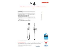 Specification Sheet - Milli Mood Edit Round Hand Shower with Swivel Bracket PVD Brushed Nickel (3 Star)