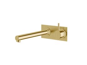 Sussex Scala Straight Wall Basin Mixer Tap System Right Hand Mixer Tap 250mm Outlet LUX PVD Brushed Pure Gold (6 Star)