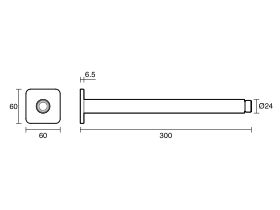 Technical Drawing - Mizu Bloc Ceiling Shower Arm