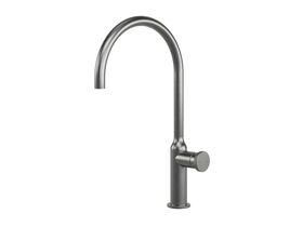 Hero - Faucet Strommen Vara Disc Gooseneck Sink Mixer Tap Brushed Graphite (4 Star) Lead Free