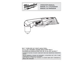 User Manual - Milwaukee M12 Right Angle Drill 12V Tool