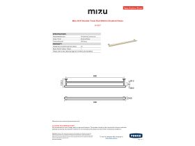 Specification Sheet - Mizu Drift Double Towel Rail 900mm Brushed Brass
