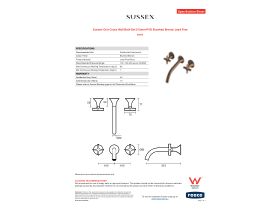 Specification Sheet - Sussex Oria Cross Wall Bath Set 215mm PVD Brushed Bronze Lead Free