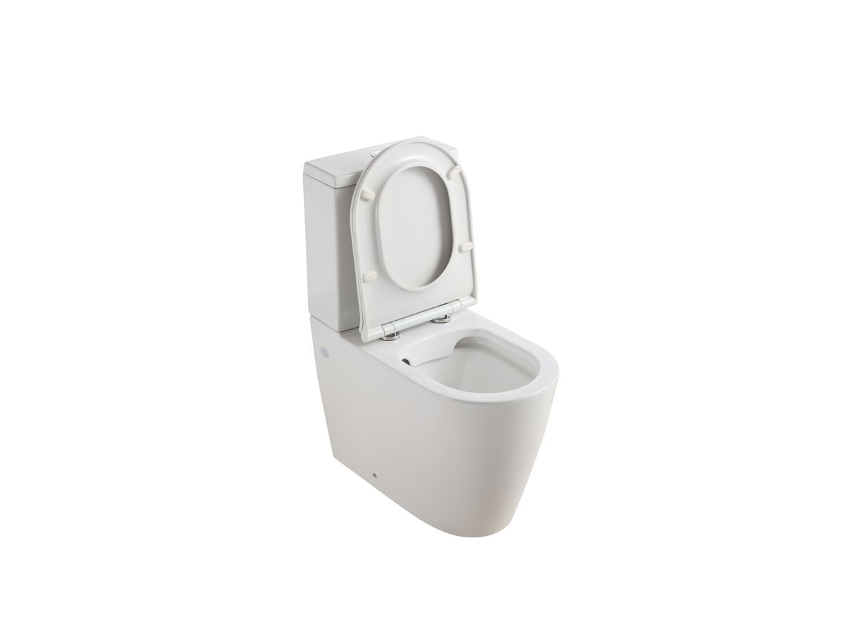 Kado Lux Close Coupled Back To Wall Rimless Overheight Bottom Inlet Toilet Suite with Thin Soft Close Quick Release Seat (4 Star)