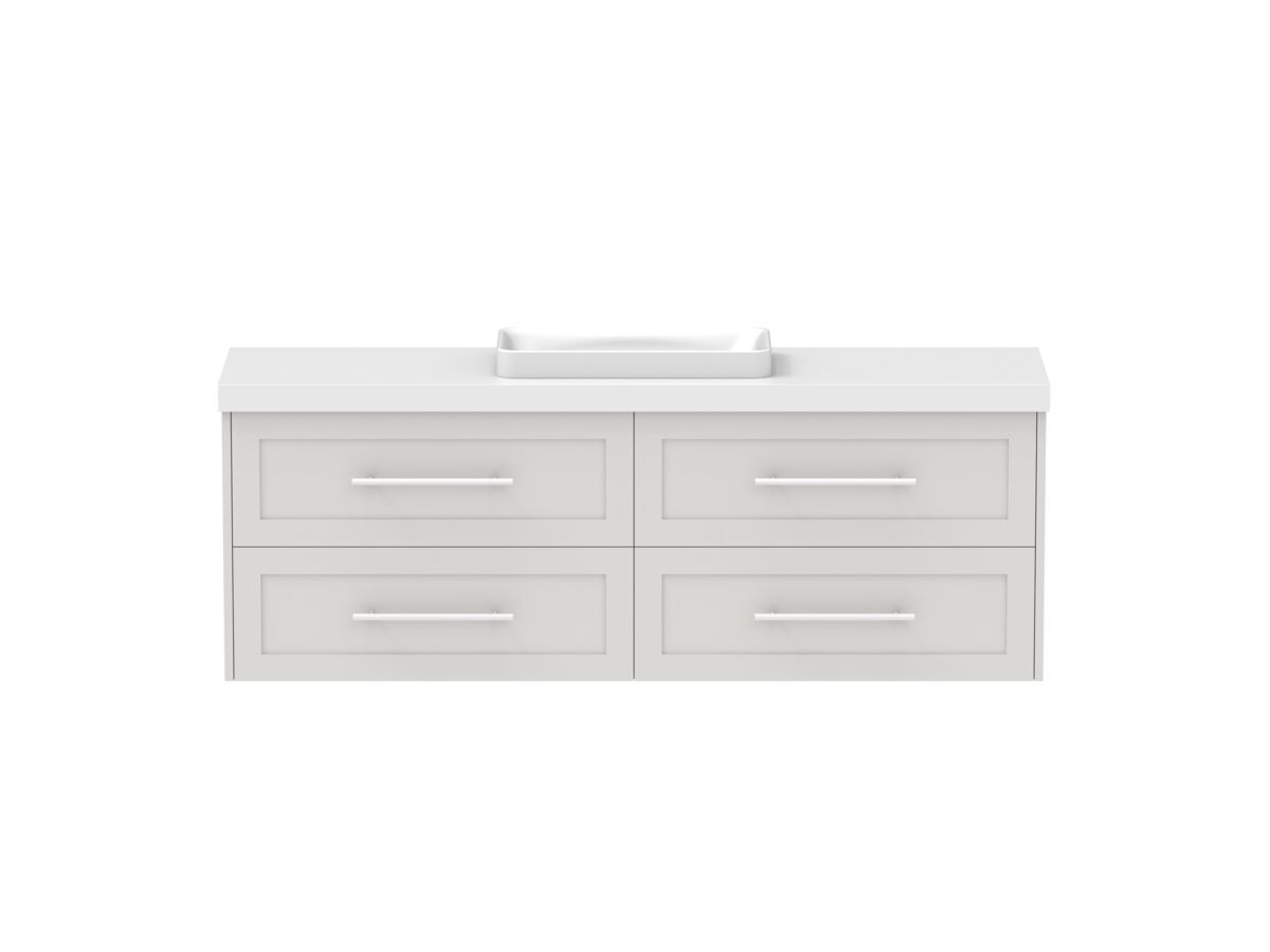 Hero - Kado Lux Ensuite All Drawer Twin 1500mm Wall Hung Centre Basin 50mm Top