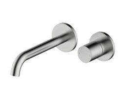 Hero - Mizu Drift Dial Wall Basin / Bath Mixer Tap Set 2-Piece Cover Plate Kit Brushed Nickel (6 Star) Lead Free