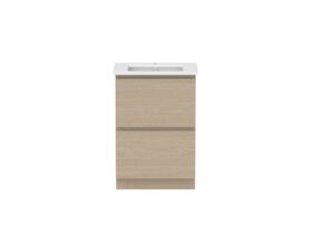 Hero - Posh Domaine All-Drawer Twin 600mm Floor Mounted Vanity Unit Matte White Ceramic Top Centre Basin