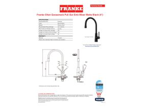 Technical Guide - Franke Olten Gooseneck Pullout Sink Mixer Brushed Black (4 Star)
