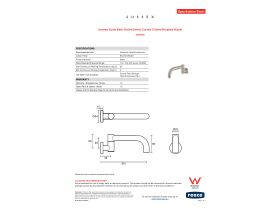 Specification Sheet - Sussex Scala Bath Outlet Swivel Curved 210mm Brushed Nickel