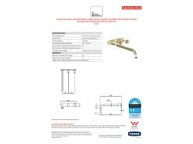 Specification Sheet - Faucet Strommen Vara Fin Wall Basin / Bath Hostess Tap System Right Hand 250mm Trimset Brushed Admiralty Brass (6 Star) Lead Free