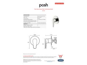 Specification Sheet - Posh Solus Shower Mixer Tap Brushed Nickel