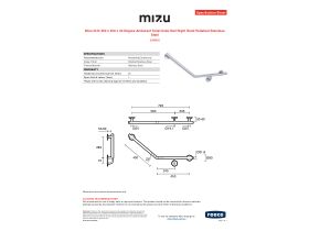Specification Sheet - Mizu Drift 450 x 450 x 40 Degree Ambulant Toilet Grab Rail Right Hand Polished Stainless Steel