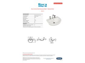 Specification Sheet - Roca Victoria Semi Recessed Basin 3 Taphole White