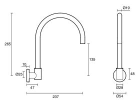 Sussex Scala Wall Sink Swivel Outlet