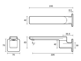 Technical Drawing - Mizu Bloc Swivel Bath Outlet