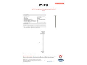 Specification Sheet - Mizu Drift Ceiling Shower Arm Only 300mm Brushed Nickel