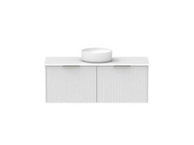 Supporting Image - Kado Neue Fluted Square All Drawer 1200mm Wall Hung Vanity with Centre Basin 20mm Top Ultra White