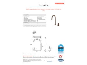Specification Sheet - Sussex Scala Nova Basin Sink Hob Mixer Set PVD Brushed Bronze (6 Star) Lead Free