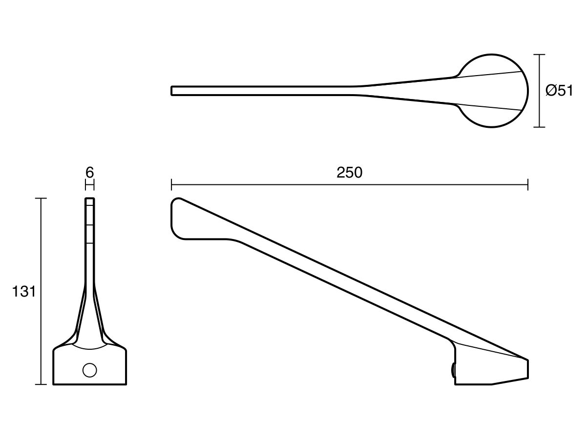 Technical Drawing - Posh Bristol MK2 Extended Mixer Tap Handle