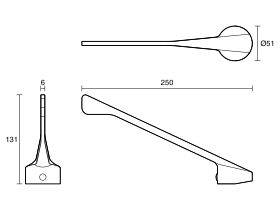 Technical Drawing - Posh Bristol MK2 Extended Mixer Tap Handle