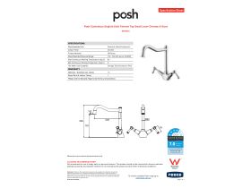 Specification Sheet - Posh Canterbury English Sink Twinner Tap Small Lever Chrome (4 Star)
