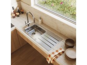 In Situ - Posh Solus Care Single Bowl Sink with Drainer One Taphole No Overflow Stainless Steel