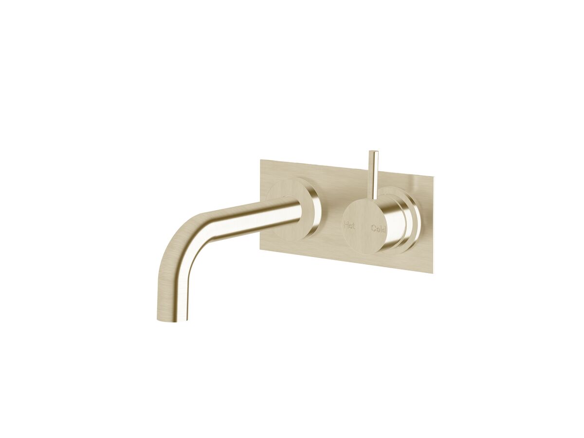 Sussex Scala 25mm Curved Bath Mixer Tap Outlet System Right Hand 160mm Outlet LUX PVD Brushed Platinum Gold