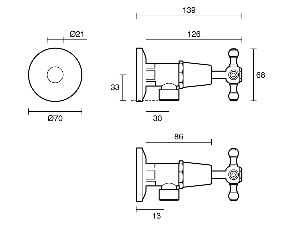Kado Era Washing Machine Stops Cross Handles