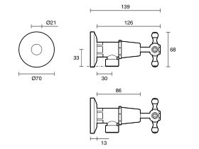 Kado Era Washing Machine Stops Cross Handles