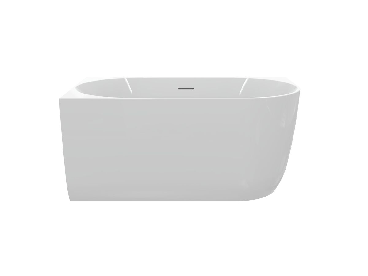 Hero - Posh Solus Back to Corner Freestanding Bath 1300mm Left Corner with Overflow Gloss White