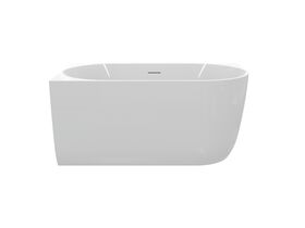 Hero - Posh Solus Back to Corner Freestanding Bath 1300mm Left Corner with Overflow Gloss White
