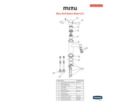Component Listing - Mizu Drift Basin Mixer Tap