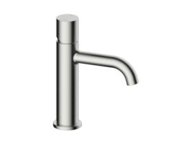 Hero - Mizu Drift Dial Basin Mixer Tap Curved Spout Brushed Nickel (6 Star) Lead Free