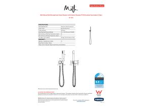 Specification Sheet - Milli Mood Edit Microphone Hand Shower with Swivel Bracket PVD Brushed Gunmetal (3 Star)