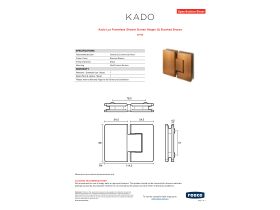 Specification Sheet - Kado Lux Frameless Shower Screen Hinges (2) Brushed Bronze
